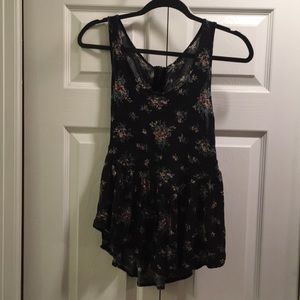 Floral cut out tank